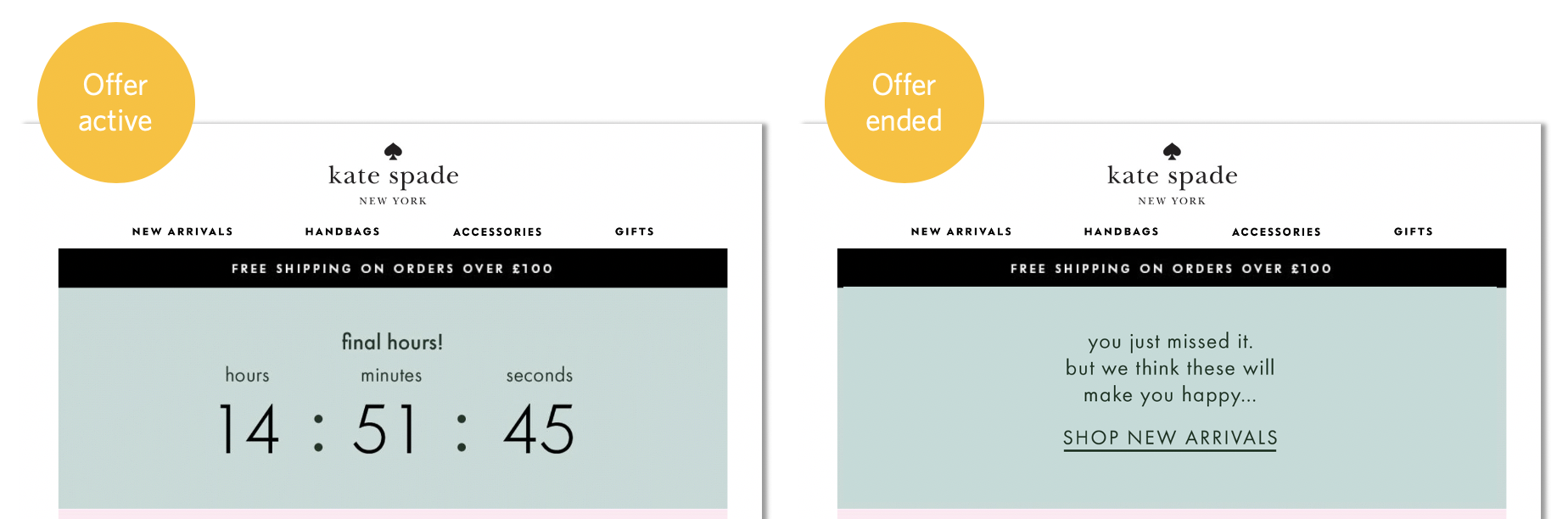 Kate Spade Countdown Timer before & after