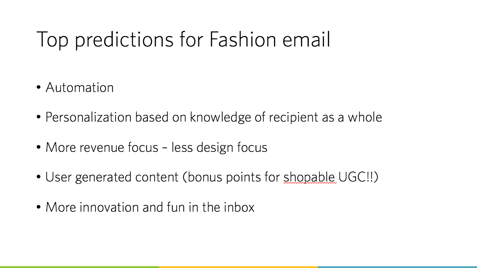 Top predictions for Fashion emails